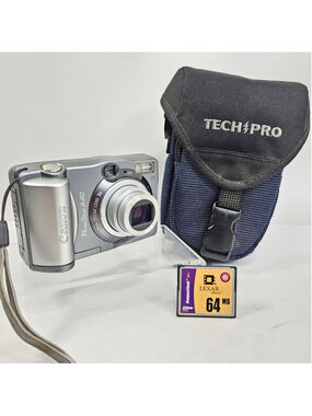 Canon PowerShot A40 Digital Camera PC1019 Tested Working 64mb Memory Card & Case